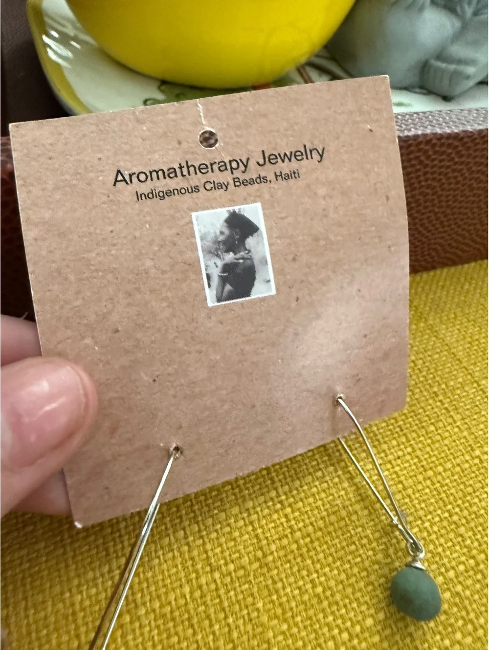 Handmade Haitian aromatherapy beads NWT earrings unique